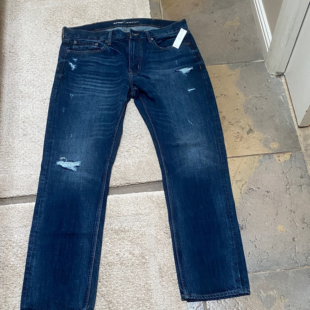 Old Navy Men's Dark Blue Straight Jeans